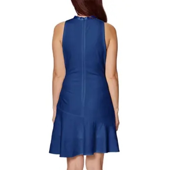 NWOT Scuba Bow Neck Ruffle Mini Dress - Picture 2 of 12